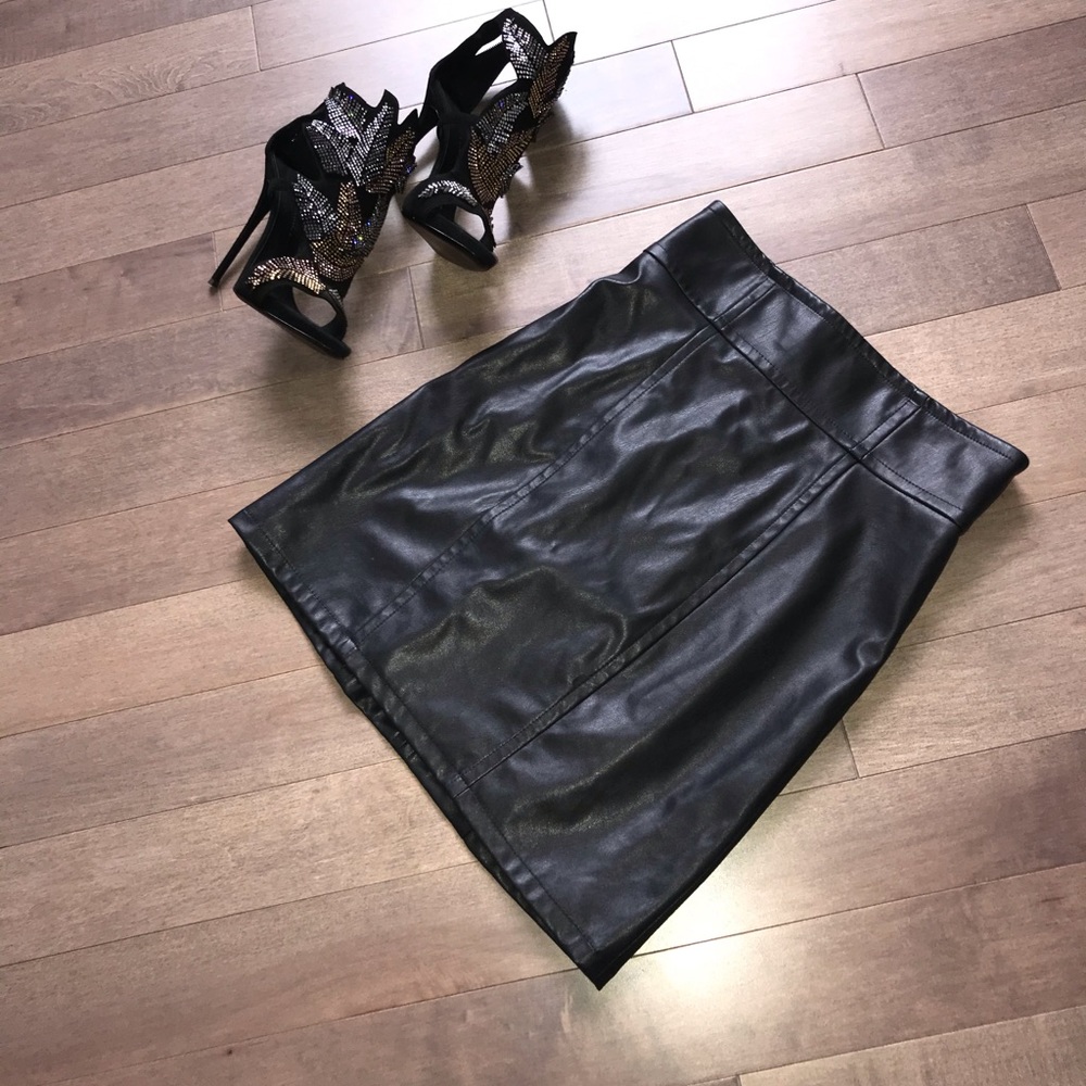 Black leather skirt